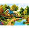 Diamond Painting Embroidery Landscape House Cross Stitch Scenery Pattern Full Round Rhinestone