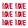 10PCS/lots Valentine's Day Embroidered Patches Pink Love Heart Patch Iron On Patches For Clothing Holiday Decoration Gift DIY