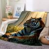 1pc Tiger Print Blanket Warm, Cozy, And Soft, Suitable for Sofas, Beds, Cars, And Office Use.Perfect for Camping And Travel, Making It a Great Gift fo