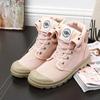 FASHION Comemore High Top Canvas Sneakers Women's Autumn Shoes Outdoor Sports Short Military Boots Work Shoe Men Ankle Boot Female Pink