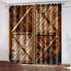 2 шт. Дверь амбара антикварная деревенская ферма старое дерево цифровая печать гостиная шторы люверсы верхние шторы гостиная офис