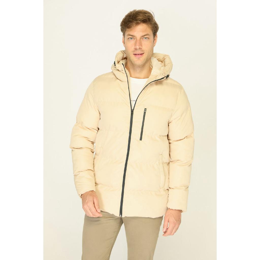 Мужское черное ветрозащитное стеганое зимнее пальто с капюшоном из волокна