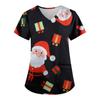 Women's Fashion V-neck Short Sleeve Workwear With Pockets Christmas Printed Tops