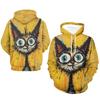 Fashion Men's/Women's Autumn/Winter Hoodie Oil Painting Style Abstract Cartoon Animal Wind Simulation Print Casual Loose Hoodie