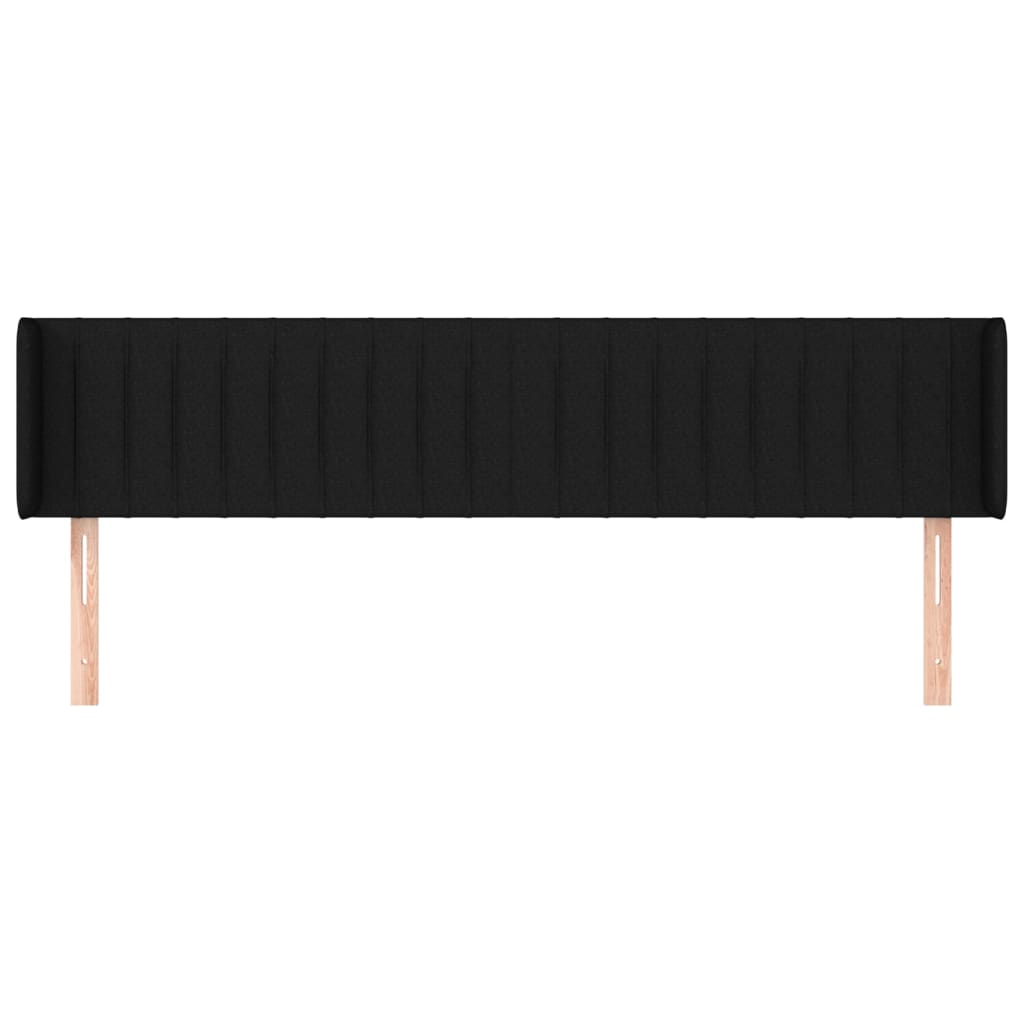 Headboard with Ears Black 163 x 16 x 78 88 cm Fabric
