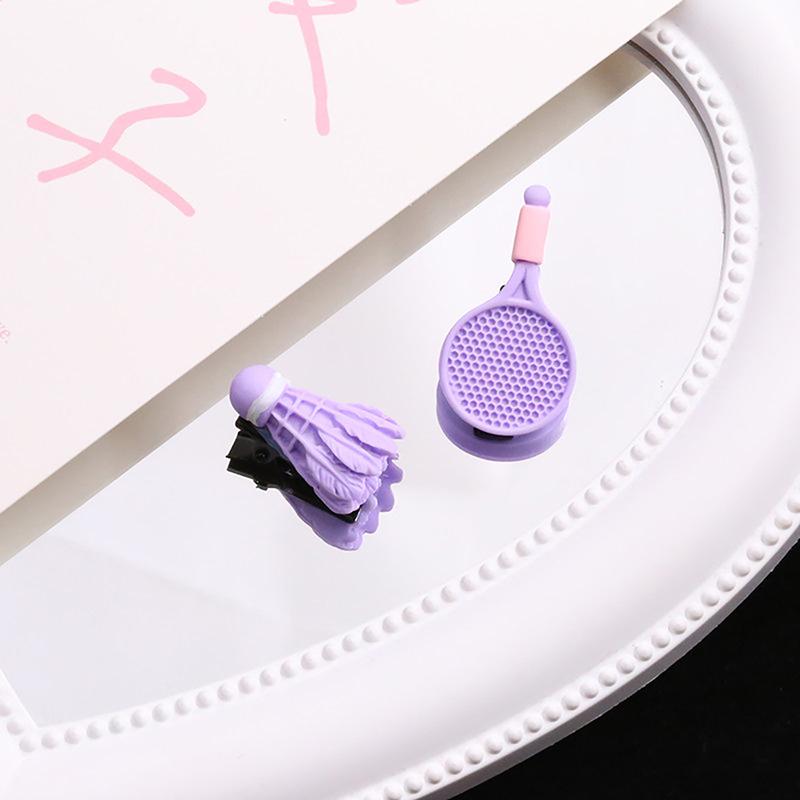 Пара заколок для волос в виде ракетки для бадминтона, персонализированные заколки для челки, детские аксессуары для волос