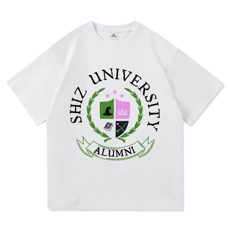 Футболка Shiz University Мода Женская Эстетика Кино Злая Футболка Унисекс Высокое Качество Повседневная Эльфаба Глинда Хлопковые Футболки