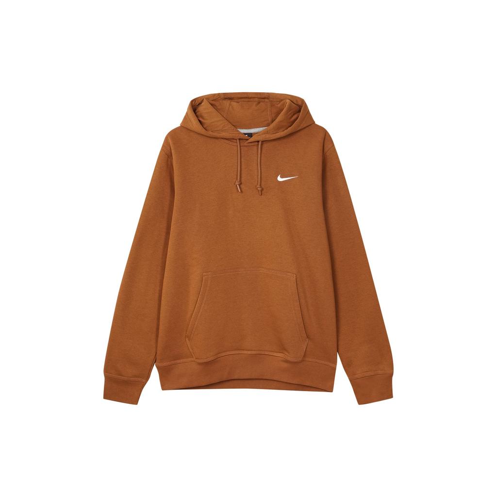Nike Club Swoosh с маленьким логотипом, однотонная толстовка с капюшоном и шнурком, пуловер, мужская толстовка, коричневый 916271-290