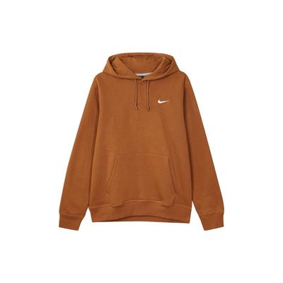 Nike Club Swoosh с маленьким логотипом, однотонная толстовка с капюшоном и шнурком, пуловер, мужская толстовка, коричневый 916271-290