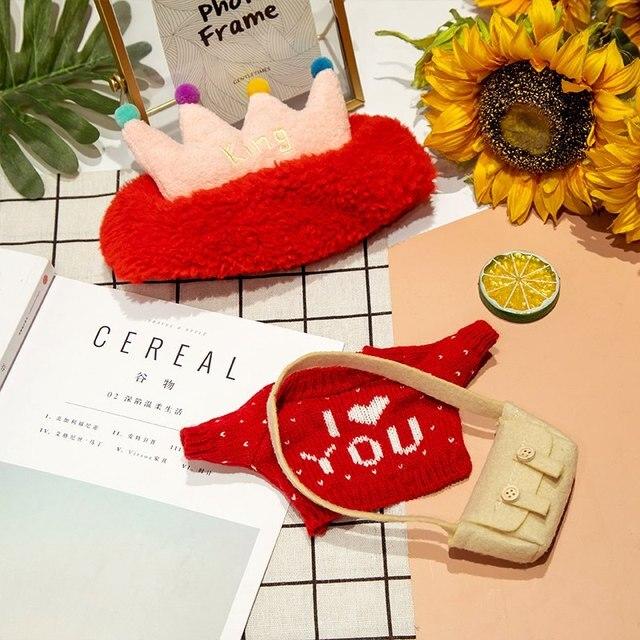 Аксессуары для кукол Lalafanfan Cafe Duck, одежда Kawaii Duck с одеждой, плюшевые игрушки, мягкая повязка для волос, подарок для девочек