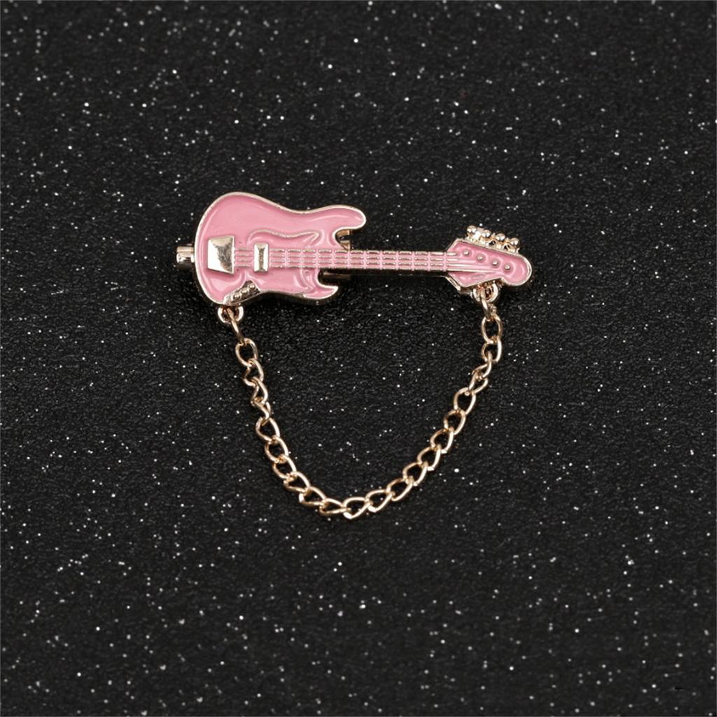 Rinhoo Vintage Imitation Shell Guitar Violin Brooch Pin For Women Luxury Punk Rhinestone Musical Instrument Enamel Badge Jewelry