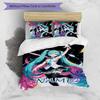 3pcs Hatsune Miku Cover Set - Personalized Name, HD Printed Bedding with 1 Cover and 2 Pillowcases - Perfect for Home Decor, Easy Care