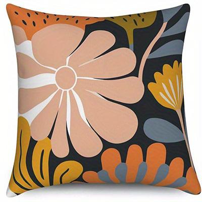 Home Decor Colorful Floral Pattern Digital Print Pillowcase Pattern Cushion Cover Suitable For Sofa Bedroom Car Pillow Cover