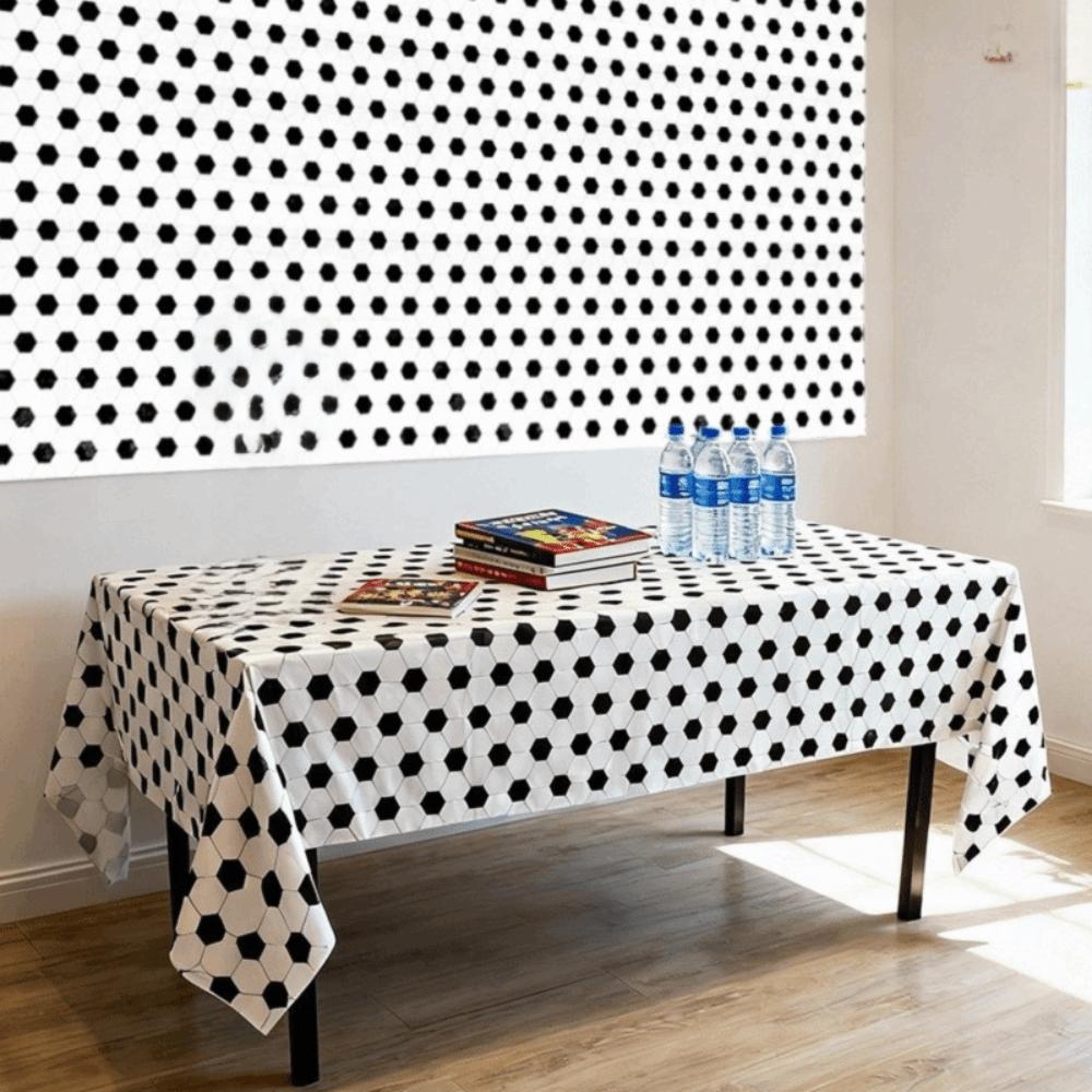Disposable Football Theme Tablecloth Plastic Soccer Banner Soccer Table Cover Table Decor