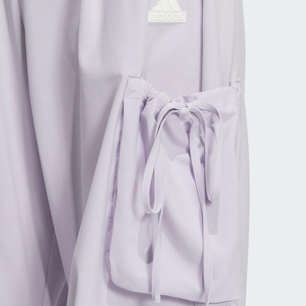 Adidas Танцевальный тканый спортивный костюм, свободные прямые тканые спортивные брюки с 3D-карманом, женские низы, серебристый цвет JI9789