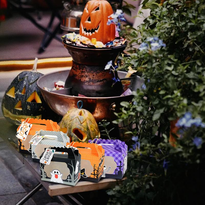 Портативная упаковочная коробка для десертов, 5 шт., оконная упаковочная коробка для конфет, упаковочная коробка, подарок на Хэллоуин