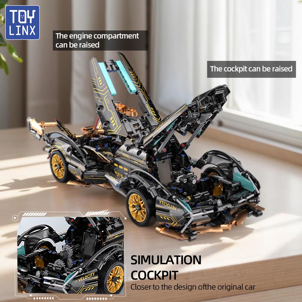 TOYLINX Technical Building Blocks Car Racing Sport Speed Vehicle Model City Mechanical Super Bricks Puzzle Toys Adult Gift