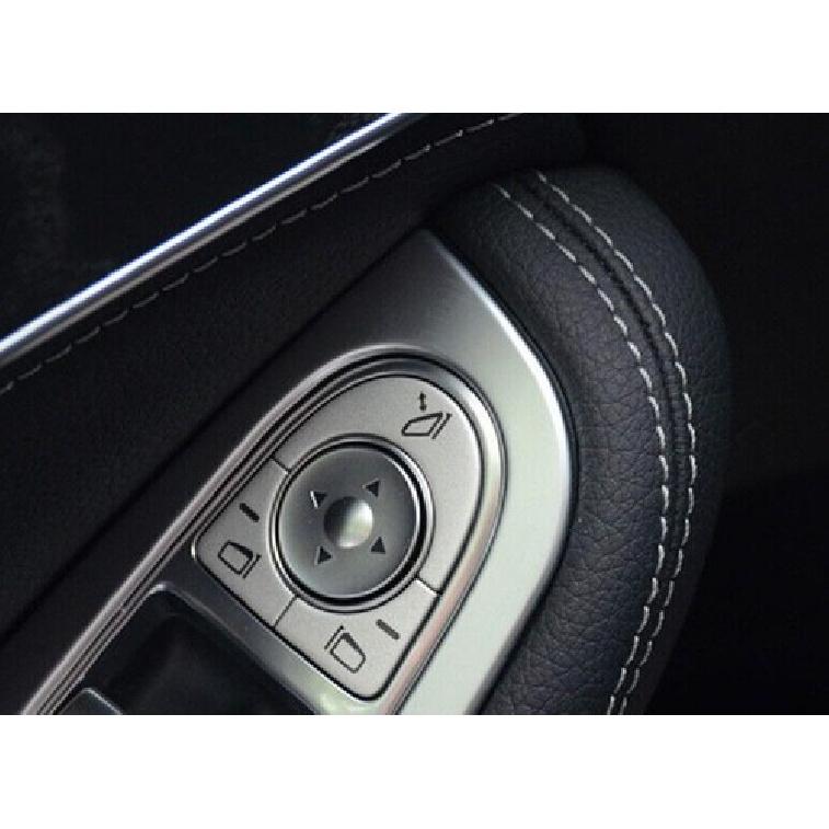 For Mercedes-Benz GLC 2016-19 Silver ABS Window Lock Lift Panel Trim Frame 4PCS