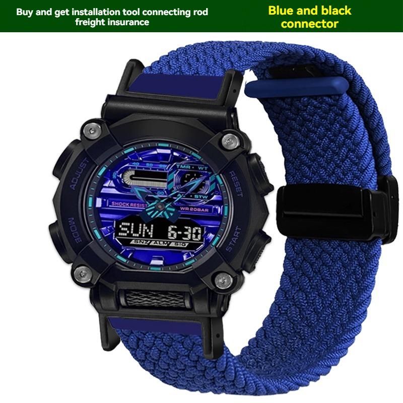 Для часов Casio с магнитной нейлоновой ремешком 16 мм для активного отдыха G-SHOCK GA110 100 120 GA900 GA2100 DW-5600 GW-B5600 GW-M5610 Спортивный ремешок