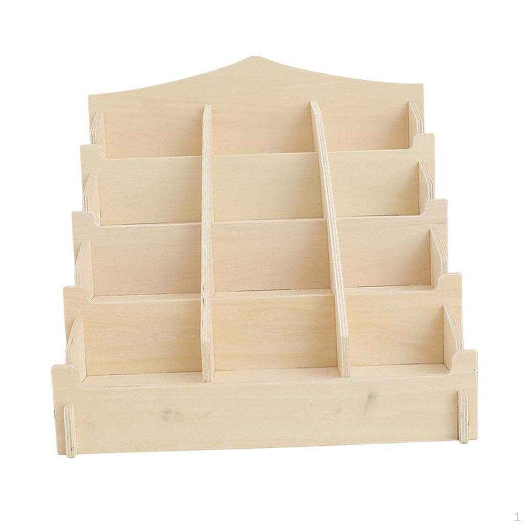 Greeting Card Display Stand Organizer Rack Tiered Sticker Holder Retail Photos Shelf for Snacks