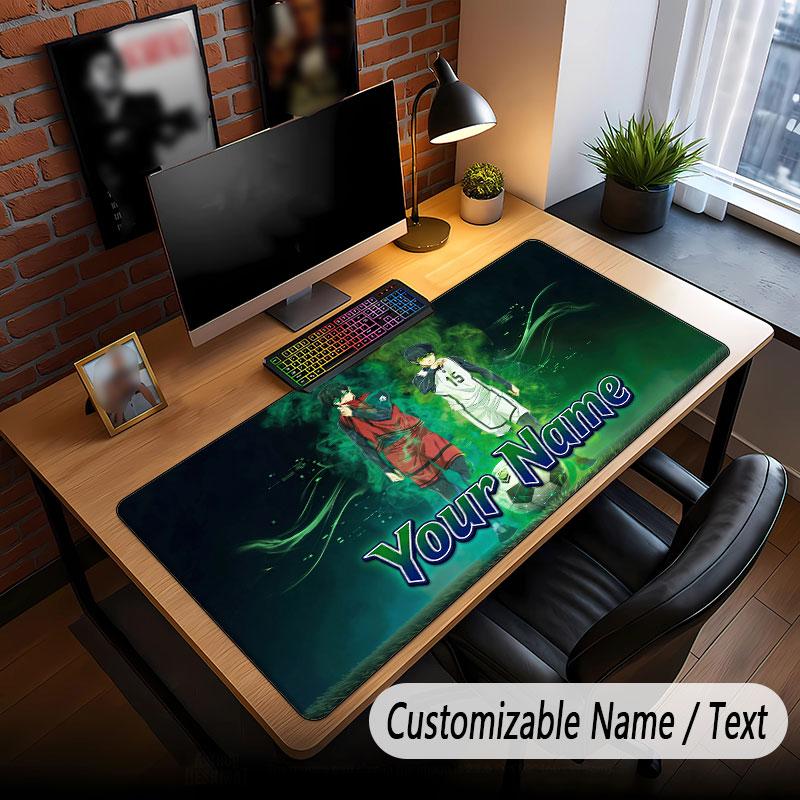 Custom Name Extended Mouse Pad,Blue Lock Gaming Desk Mat For Home Office Desktop Decor