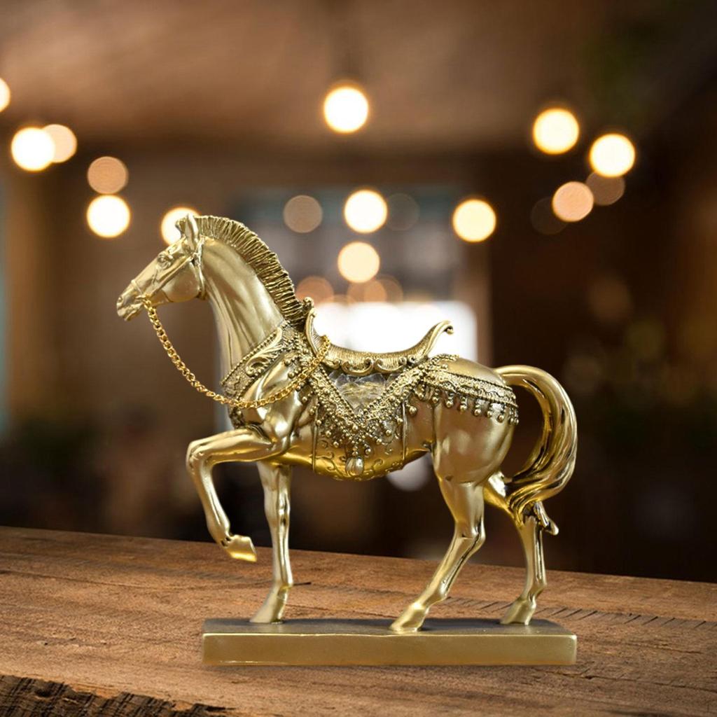 Figurine Art Ornament Decorative, Artwork Horse Statue, Sculpture for Home Decor Furniture Bedroom