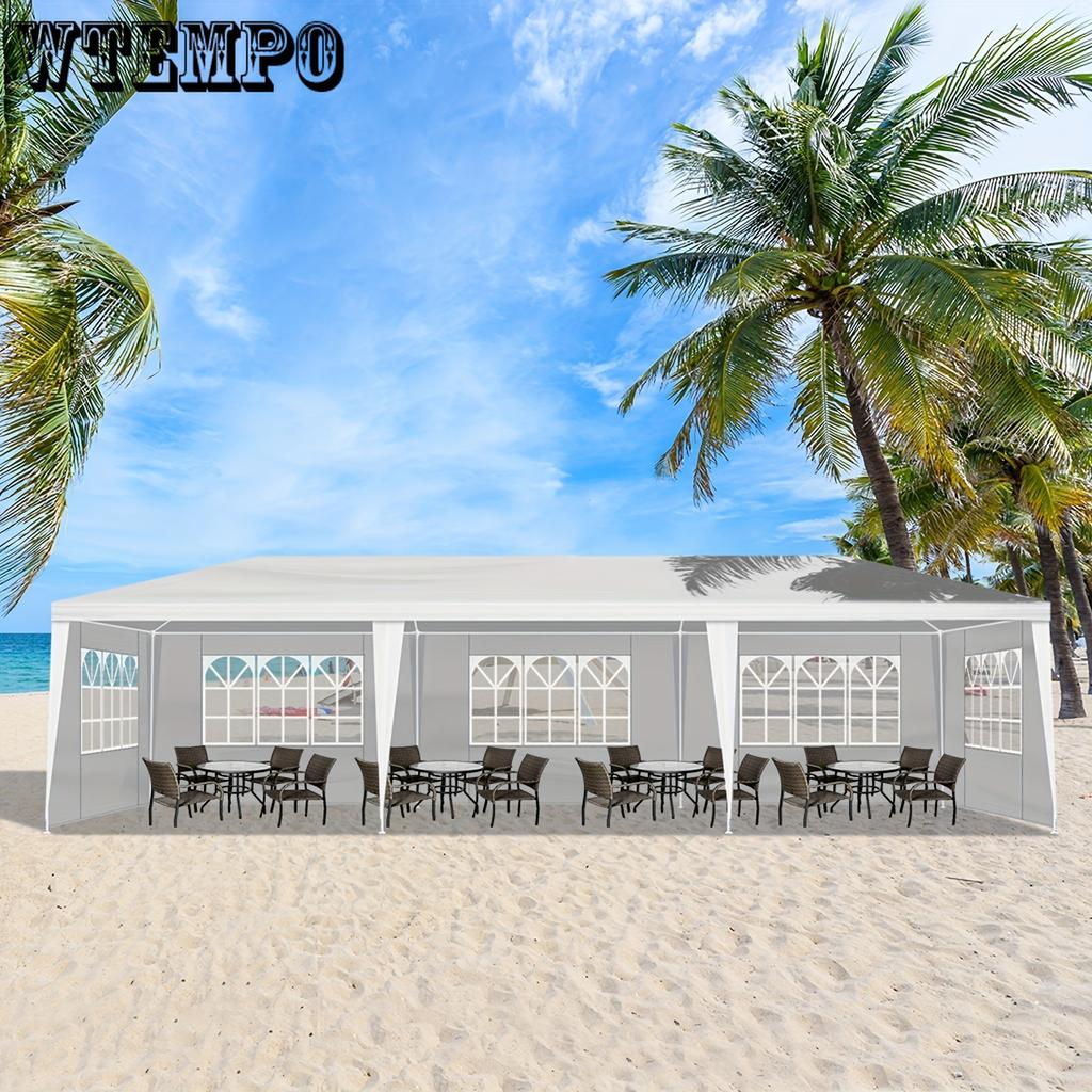 Просторная уличная палатка для вечеринок размером 10x30 футов — водонепроницаемый навес, 8 съемных боковин, идеально подходит для патио, свадеб, беседок, мероприятий на заднем дворе и собраний