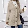 Fall Spring Women Jacket Hooded Loose Solid Color Long Sleeves Single-breasted Cardigan Hoodie Sport Casual Commuting Outerwear