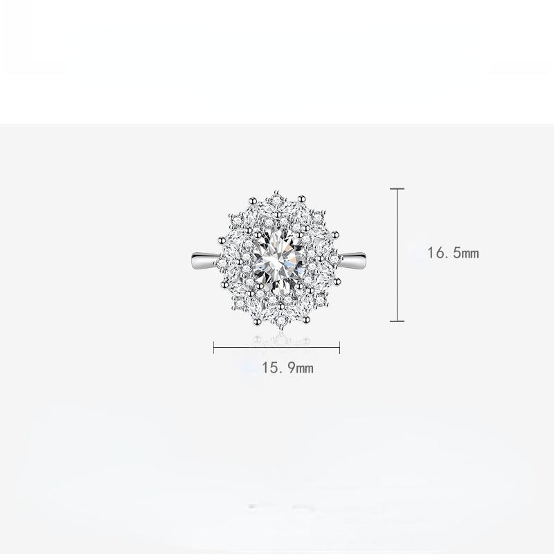 BELLA BOX Opening Resizable Rings For Women Zircon Engagement Party Fine Jewelry Gift