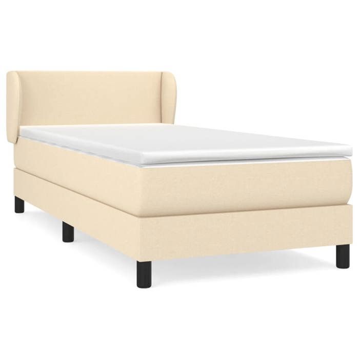 3126050 vidaXL Divan Bed and Mattress Cream 90x190 Cm Fabric