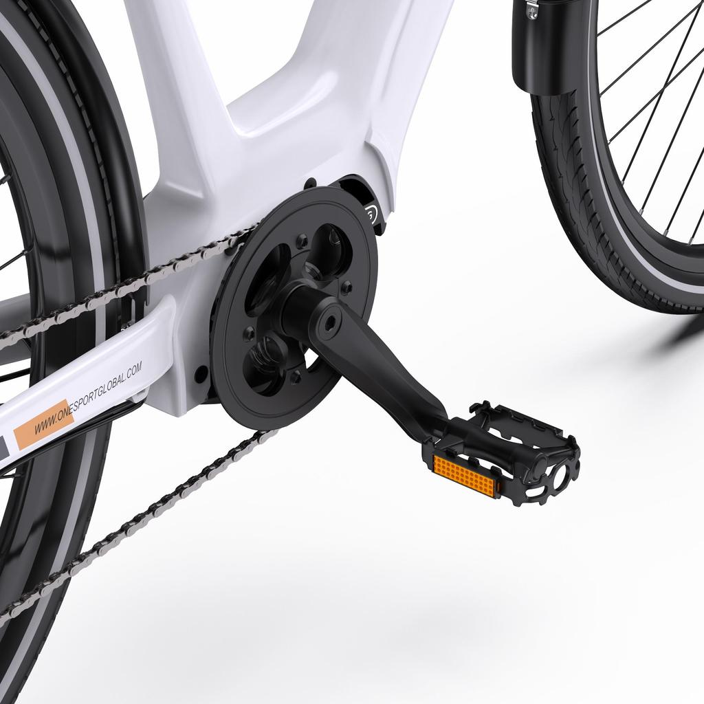 Onesport OT07 Mid-Drive Electric Bike with Bafang Motor, 250W Torque Sensor, 90KM Range, Hydraulic Brakes, Lightweight City E-Bike