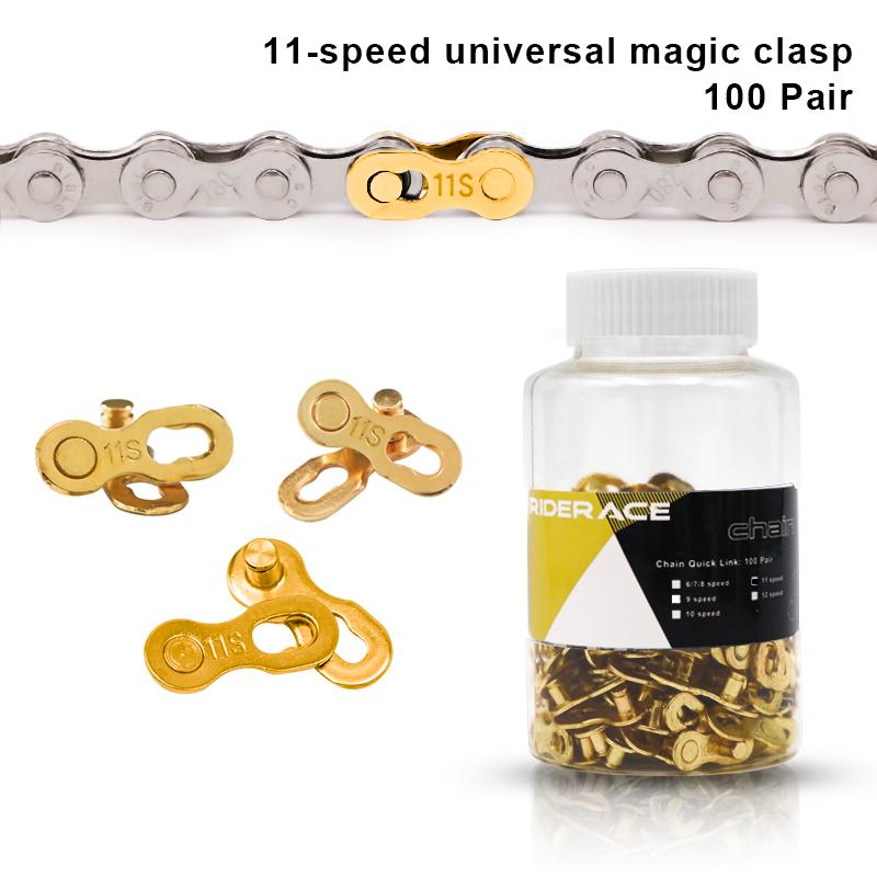 100 Pairs Bicycle Chain Link Connector Joints Magic Buttons Bike Quick Joint Magic Buckle For 6/7/8/ 9 10 11 12 Speed Chain