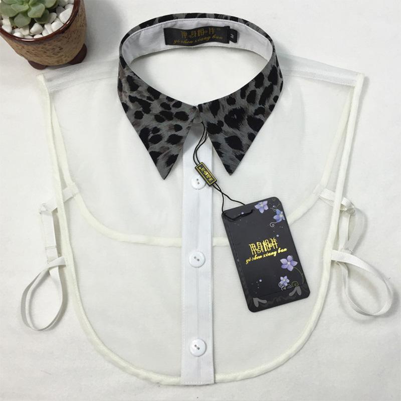 Leopard Print Faux Collar Fake Collar Women Detachable Collars Lapel Blouse Ladies Adjust Clothes Accessories Kraagje Nep Dames