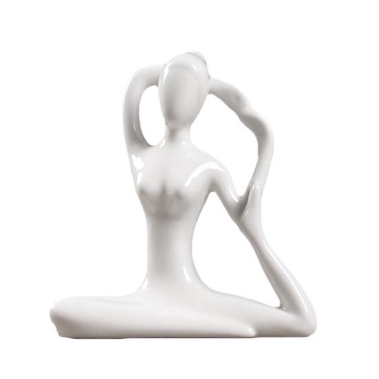 Творческая статуя йоги Экологичная керамическая гладкая поверхность
