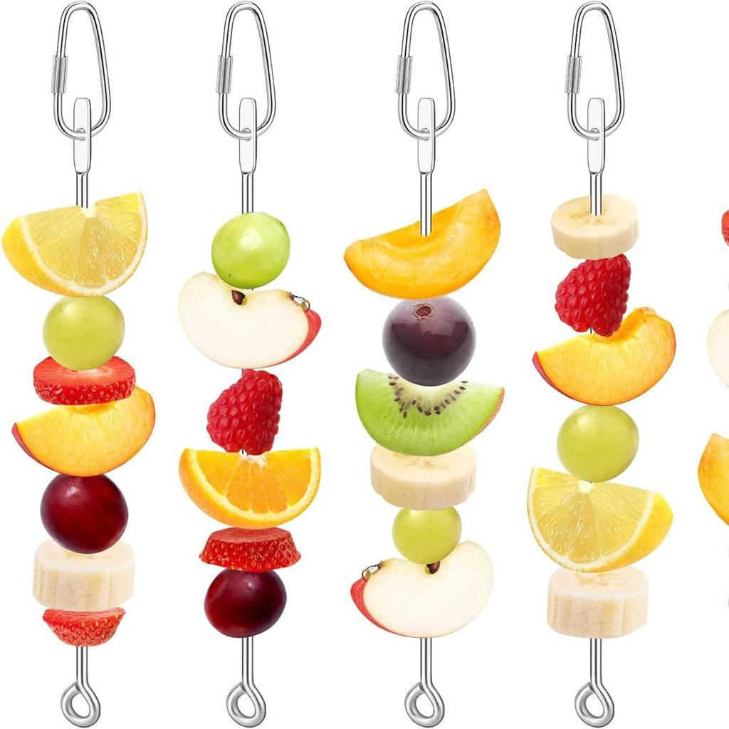 5PCS Bird Cage Feeder Stainless Steel Bird Food Holder Parrot Fruit Vegetable