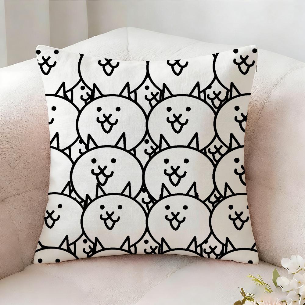The B-Battle Cats Cute Pillow Case Pillowcase, Double-Sided Printed, Sofa Cushion, Bedroom Headboard Pillow