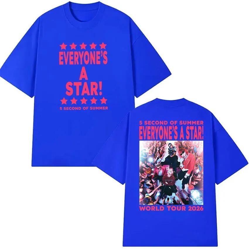 Seconds of Summer Everyones A Star Мировой Тур Мерч Футболка УНИСЕКС Женская Хлопковая Одежда Мода Хип-хоп С коротким рукавом