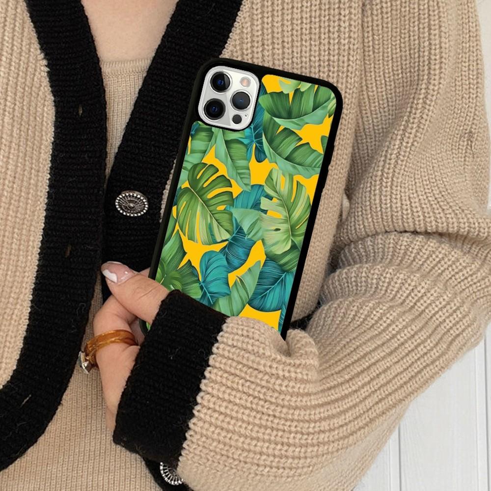 Чехол для телефона 'Листья пальмы' Силиконовый PC+TPU Для Для iPhone 11 12 13 14 15 16 Plus Pro Max Чехол