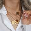 Винтажные Серебристые Гравированные Прямоугольные Парные Кулоны На Бусинной Цепочке Женское Ожерелье Из Нержавеющей Стали Ювелирное Изделие Для Мужчин