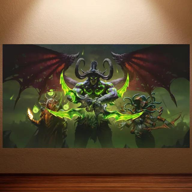 World of Warcraft Ретро Холст Постер Классическая Игра Настенное Искусство для Декора Игровой Комнаты Наклейка на Стену Живопись
