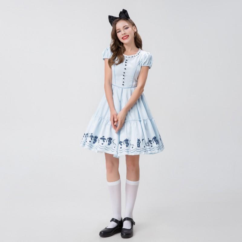 Halloween Alice In Wonderland Cosplay Costume Dress Stage Play Performance Theme Park