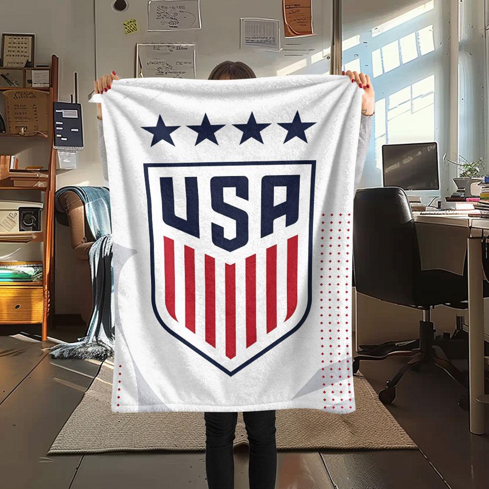 USA football Printed Flannel Blanket, soft throw for bedroom sofa, washable,soccer fan merchandise, great gift.