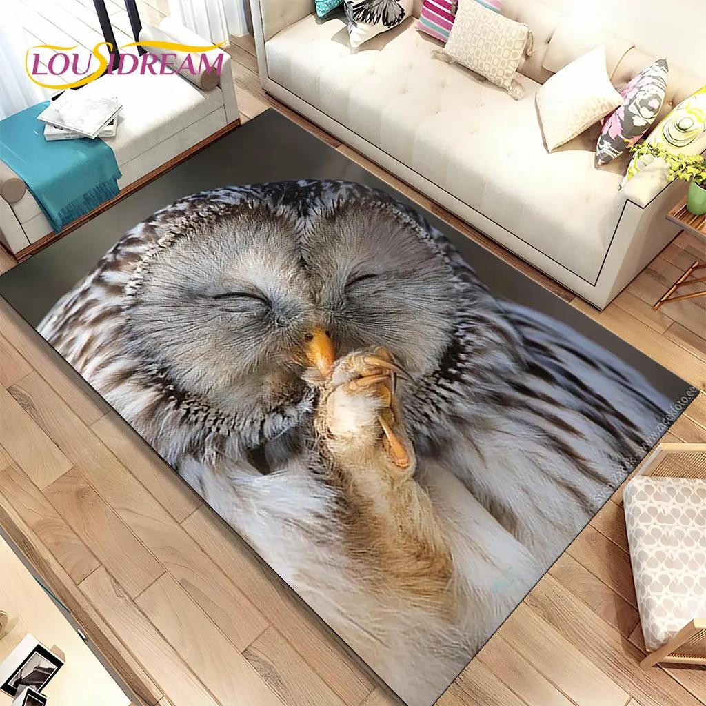 Милый ковер с 3D мультяшным рисунком совы, ковер для дома, гостиной, детской спальни, дивана, коврик для двери, декор, детские игры, нескользящий напольный коврик