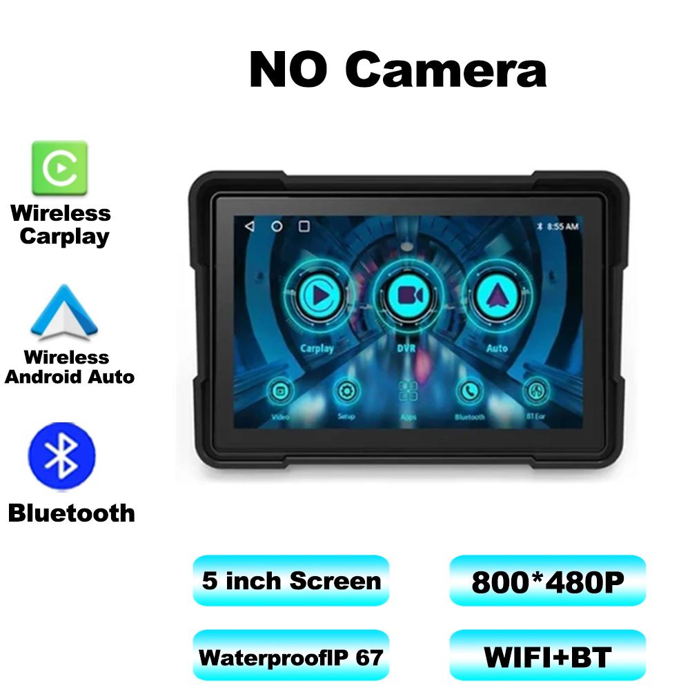 5-дюймовый мотоцикл Carplay водонепроницаемый 1080P WiFi беспроводной Android-Auto DVR монитор видеорегистратор GPS навигация TPMS