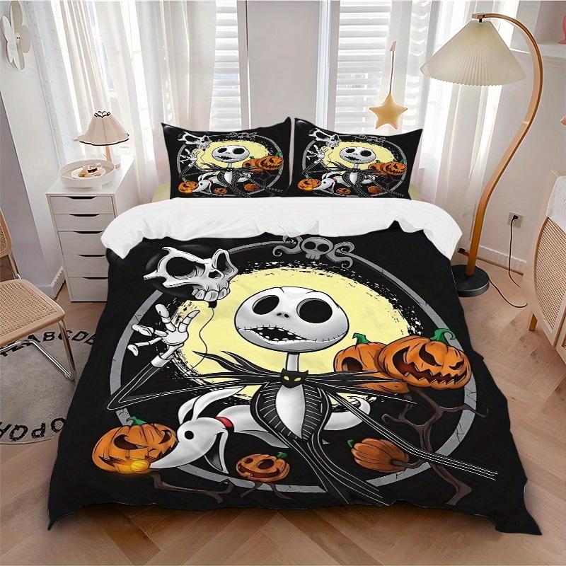 3pcs set Nightmare Before Christmas1pc of quilt cover+2pcs of pillowcase, no core, print bedding, All Seasons Bedroom Setting003