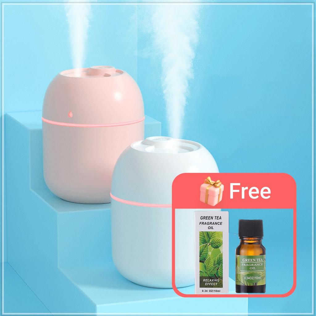 Портативный увлажнитель тумана, 220 мл, интеллектуальное отключение питания, 2 механизма, без излучения, нано-распыление, мягкая лампа, воздушный диффузор для спальни