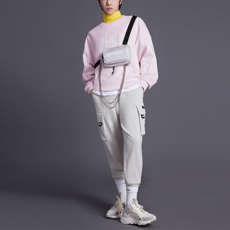 Li-Ning Свободная толстовка из серии Sports Fashion Series, топы унисекс, розовая AWDRH35-4