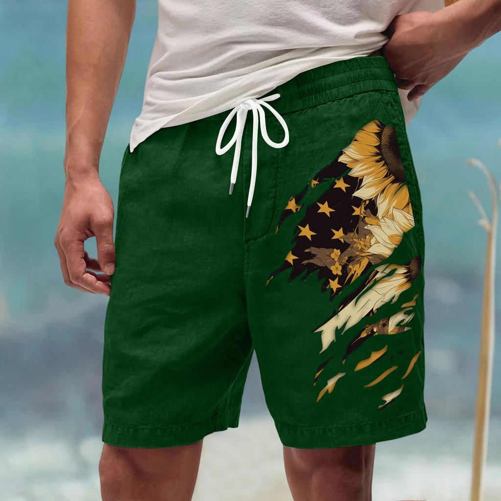 Мужские летние большие повседневные свободные спортивные брюки пляжные шорты