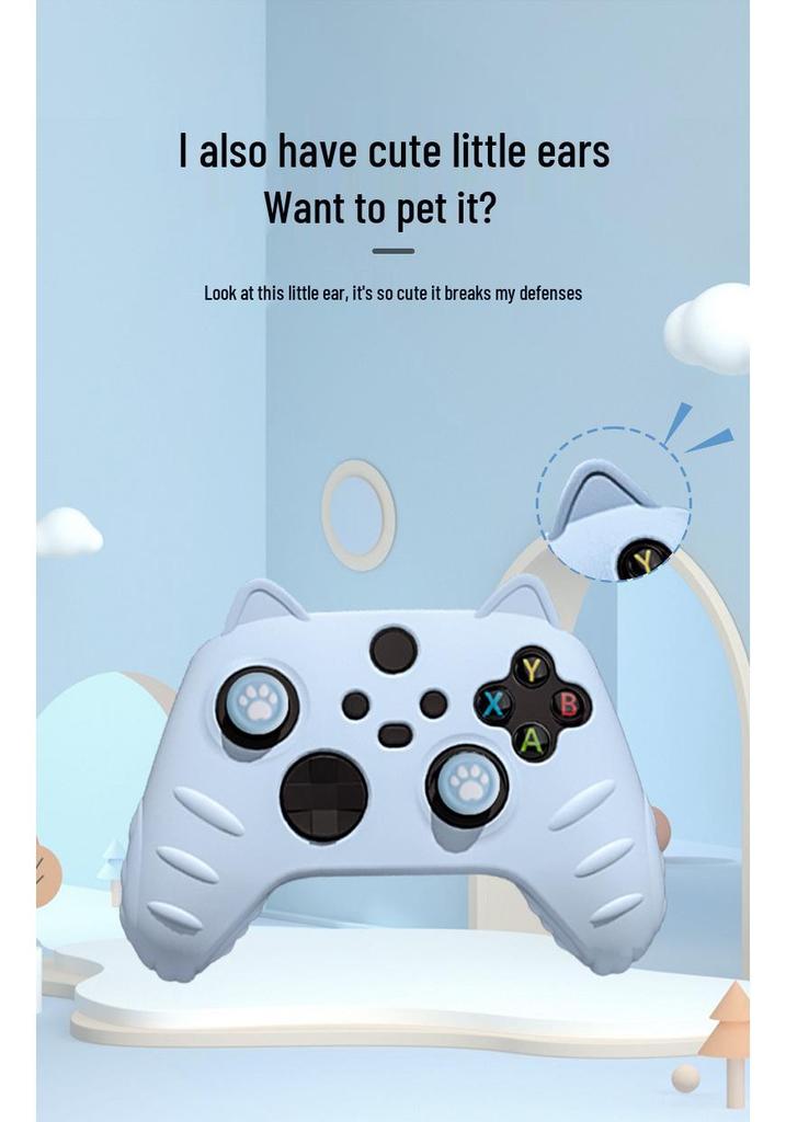 Силиконовый чехол для контроллера Xbox Series X с ушками кошки - Мягкий чехол с полной защитой