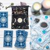 Moon Phase Pattern Tarot Pouch With Drawstrings Flannel Tarot Deck Storage Bag For Tarot Accessories Oracle Decks Dice Runes